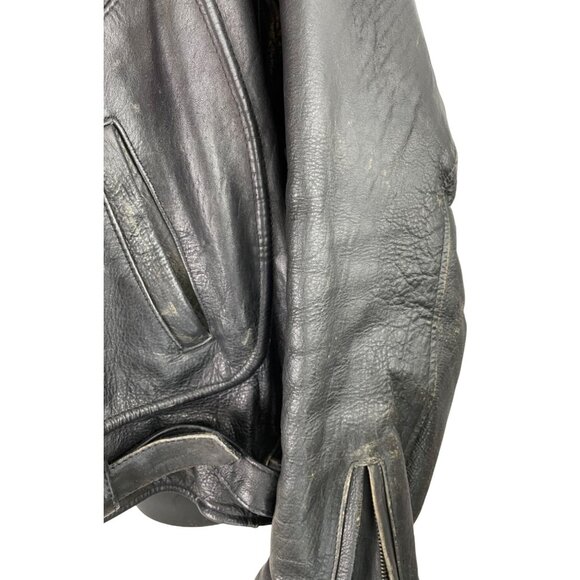 Vulcan Motorcycles Ripples Black Belted Lined Motorcycle Jacket Mens Size Large - Picture 6 of 16